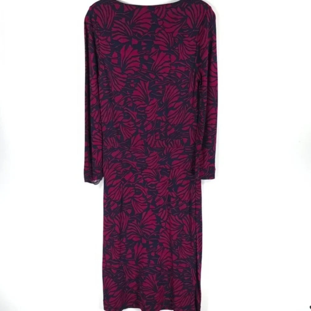 NWT TORY BURCH ETTA DRESS TORY NAVY AZOLLA COMBO A/988 Floral Print LS‎ SMALL